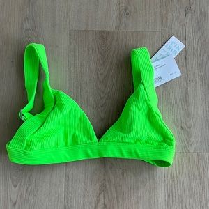 FRANKIES BIKINIS ,bright neon green top, medium